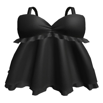 🖤 Pretty Baby Doll Ruffle Dress Black