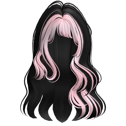 Wavy Curly Half Tucked Hair (Black & Pink)