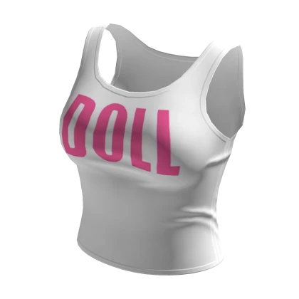 ♔ White Pink DOLL Graphic Tank Top