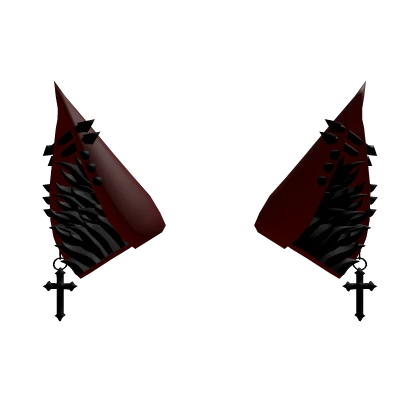 Pierced Red Black Cat Ears