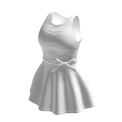 Cute White Dress with Bow
