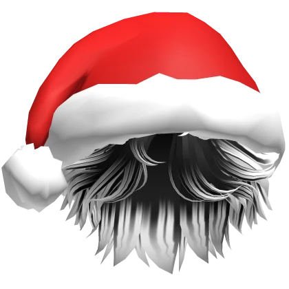 Christmas Messy Hair w/ Santa Hat (Black to White)