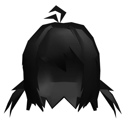 Low Poly Anime Pigtails (black)