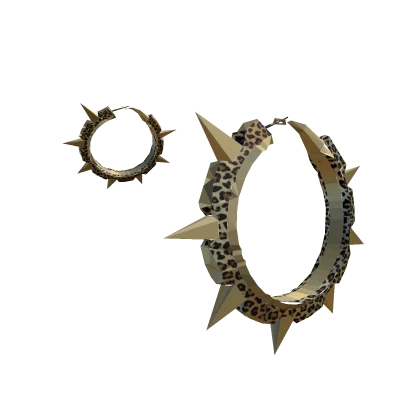 Juicy Spike Hoops Earrings Leopard Rhinestone Y2K