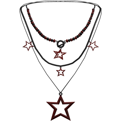 Y2K Star Necklace (Black and Red)