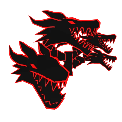 Cartoony Red Dragon Heads