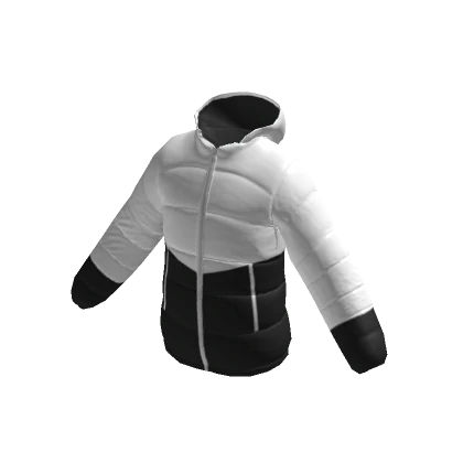 Puffer Jacket - White & Black