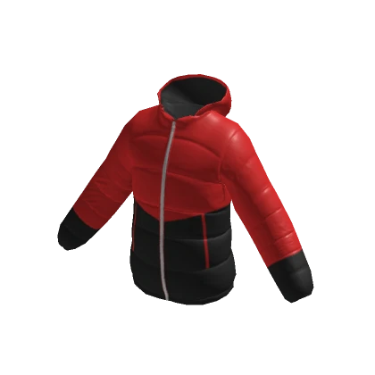 Puffer Jacket - Red & Black