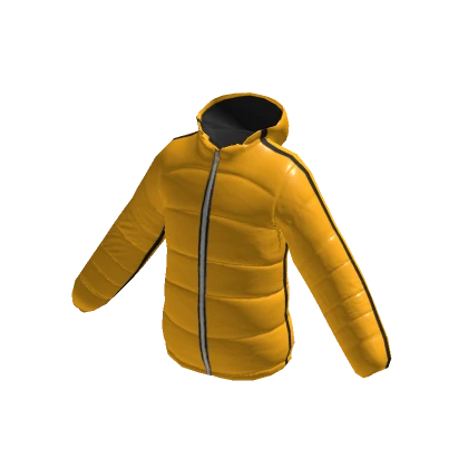 Puffer Jacket - Yellow w/ Black lines