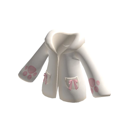 Adorable Cat Paw Oversized Hoodie in White & Pink