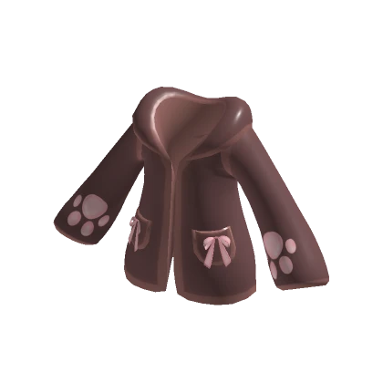 Adorable Cat Paw Oversized Hoodie in Brown & Pink