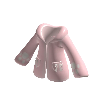 Adorable Cat Paw Oversized Hoodie in Pink & White