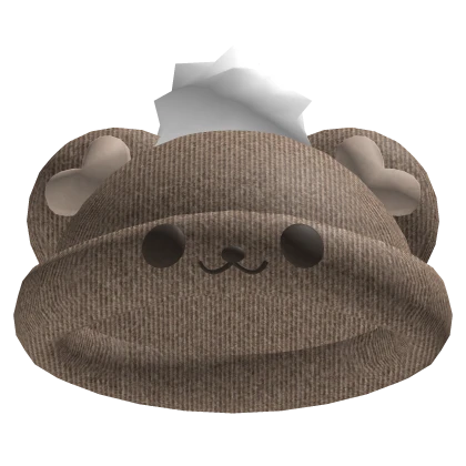 ♡ cute knitted brown bear w face beanie