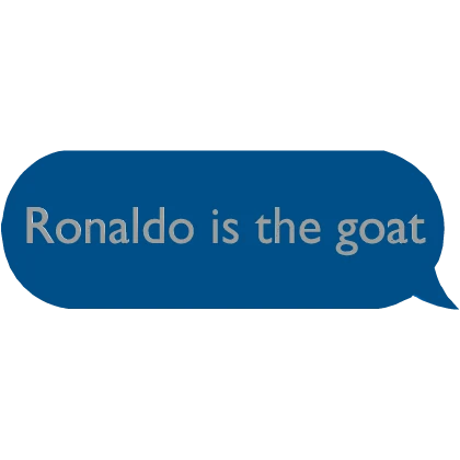 Ronaldo Is The Goat Text Bubble