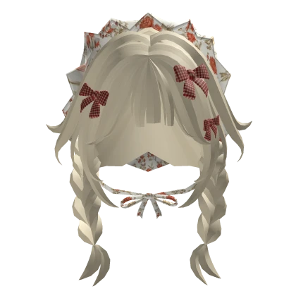 mori kei igari blonde pigtails red floral bandana