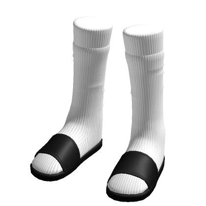 Black Slides w/ White Socks