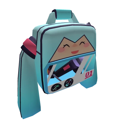 Adorable cyan Hatsune miku backpack