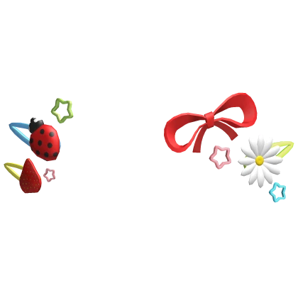 Spring Flower Ladybug Hair Clips