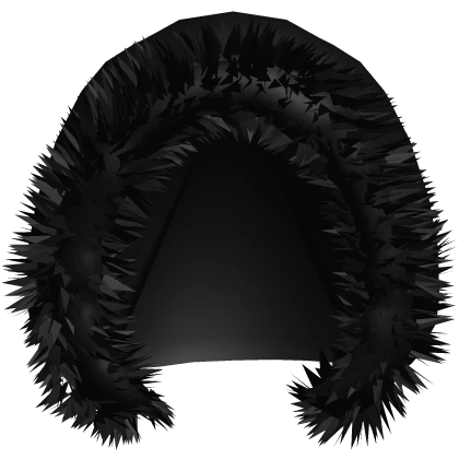 Y2K Black Winter Fur Hood in Black