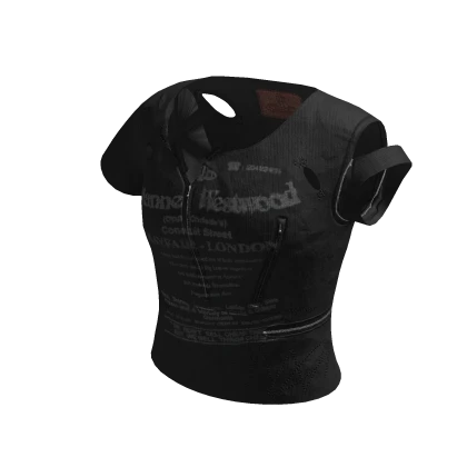 Vintage Distressed Zippered Sweatshirt (Black)