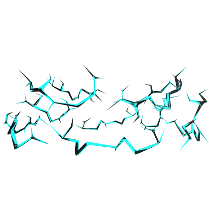 Cyan Glitched Lightning Aura Top