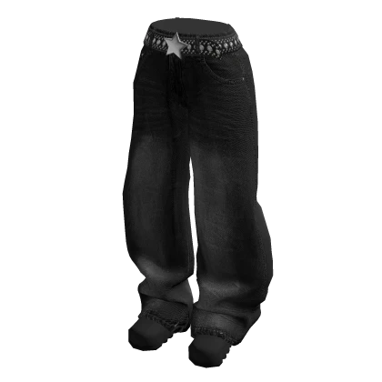 Black Distressed Baggy Jeans