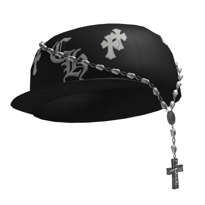 Chrome Fitted Cap w/ Rosary