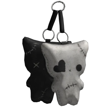 Black and White Emo Plushie keychain