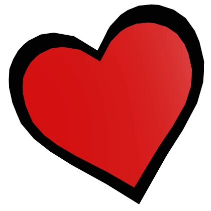 Bright Red Heart With Outline