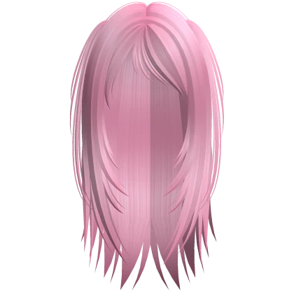 long emo girly popstar vamp bangs haircut pink