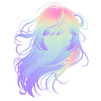 Rainbow Holographic Lush Windy Anime Hair