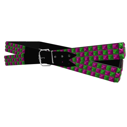 double tilted scene emo green & pink belt 1.0