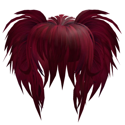 vampire red scene gyaru messy punk pigtails