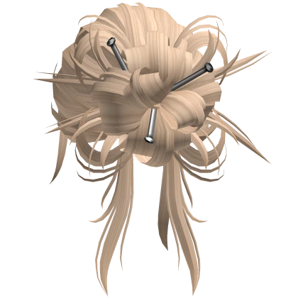 Pulled Back Blonde Messy Hair Bun