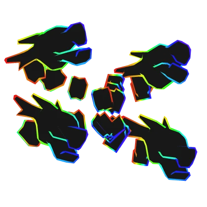 Rainbow Cartoony Dragon Heads