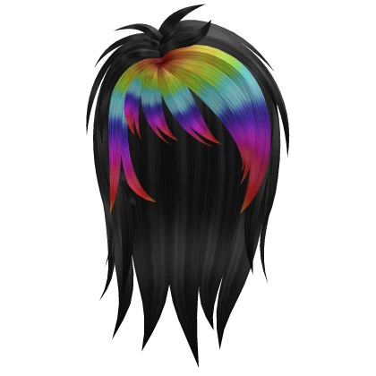 messy scene emo yabujin hair raimbow