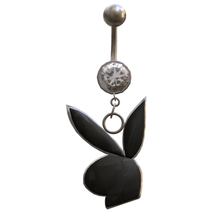 2000s McBling Bunny Y2K Belly Piercing (Black)