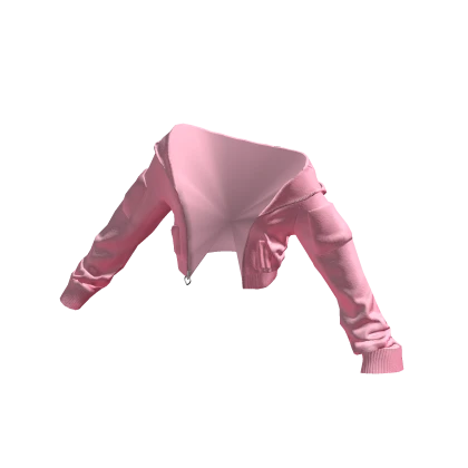 Pink Open Cropped Off Shoulder Hoodie