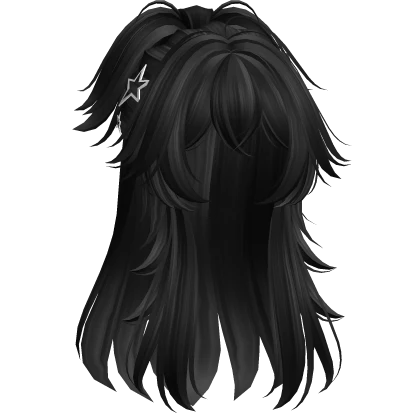  ☆ Y2K Rockstar Half Up Spikey Hair (Black)