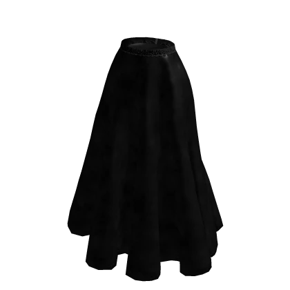 🫧 Black Silk Goth Maxi Skirt