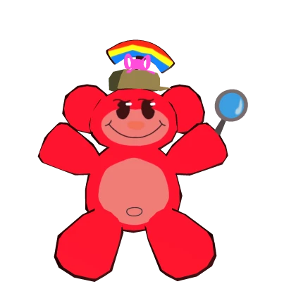 Red Rainbow Monkey Plush (Detective) 🔴 🕵🏽 🌈 🐵