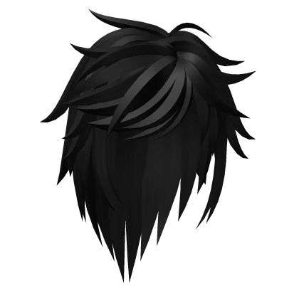 Messy Side Sweep Emo Scene Boy Hair in Black