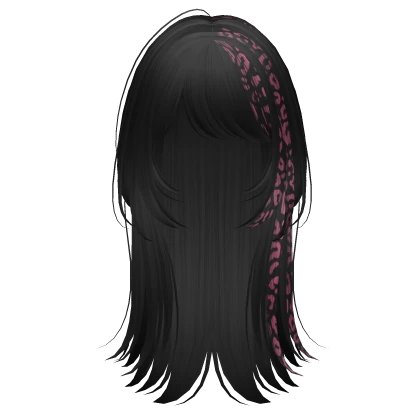 silky face framing layers (black & pink leopard)