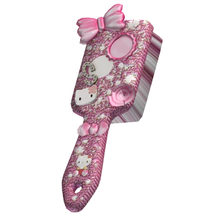 Gyaru Harajuku Rhinestone Hairbrush in Pink