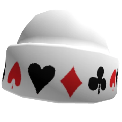 White Poker Beanie