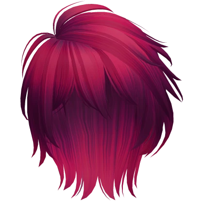 messy anime boy mullet (fuschia pink)
