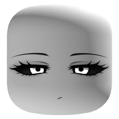 Demon Face Black Eyes White Glowing Irises - White