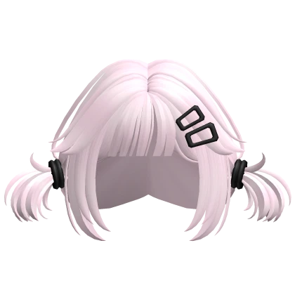 ♡ light pink kawaii fluffy low pigtails