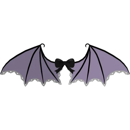 ♡ Spooky Laced Black & Purple Bat Wings