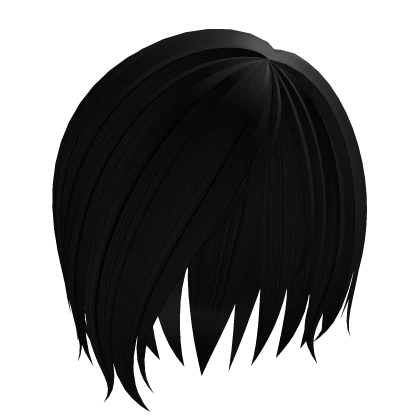 ♡ : ghoul black side bang emo hair 